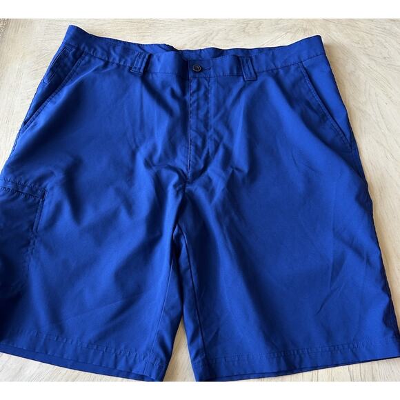 2 PGA Tour Golf Shorts Men’s 36 Red & Blue Stretch VTG Casual Classic Comfort - Picture 10 of 16